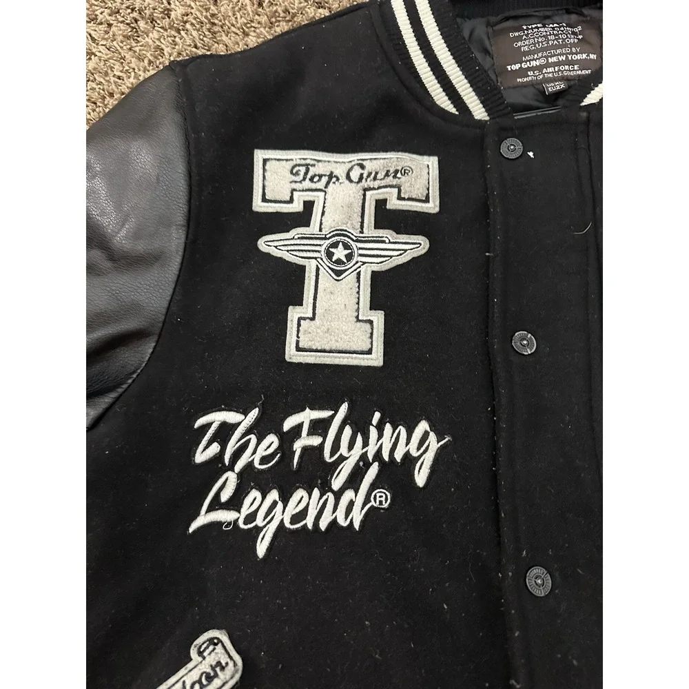 Rare TOP GUN Men's The Flying Legend Black And White Jacket Size US XL